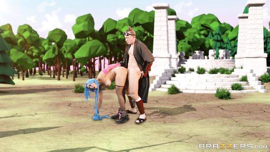 Компьютерная героиня в борьбе за добро отсосала главному злодею