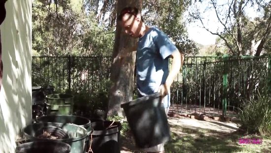 Застукала соседа по даче без штанов и пососала понравившийся пенис