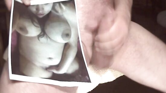 Cum tribute on her big tits