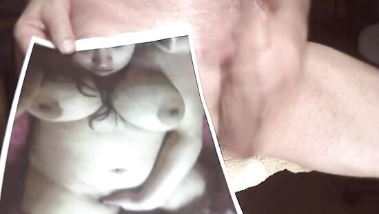 Cum tribute on her big tits