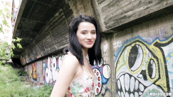 Похотливый пикапер оттрахал продажную потаскушку в бритую киску под мостом